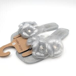 Jeffrey Campbell Fleuris Jelly Flip Flop Thong Sandal Silver/Gray Size US8 EU39
